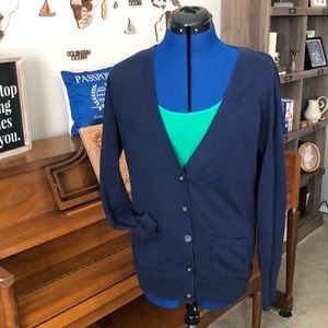 BOGO. Classic navy blue cardigan.
